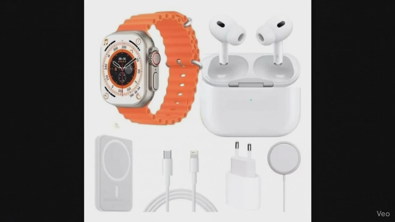 Reloj X8 Ultra + Audifonos + Power Bank